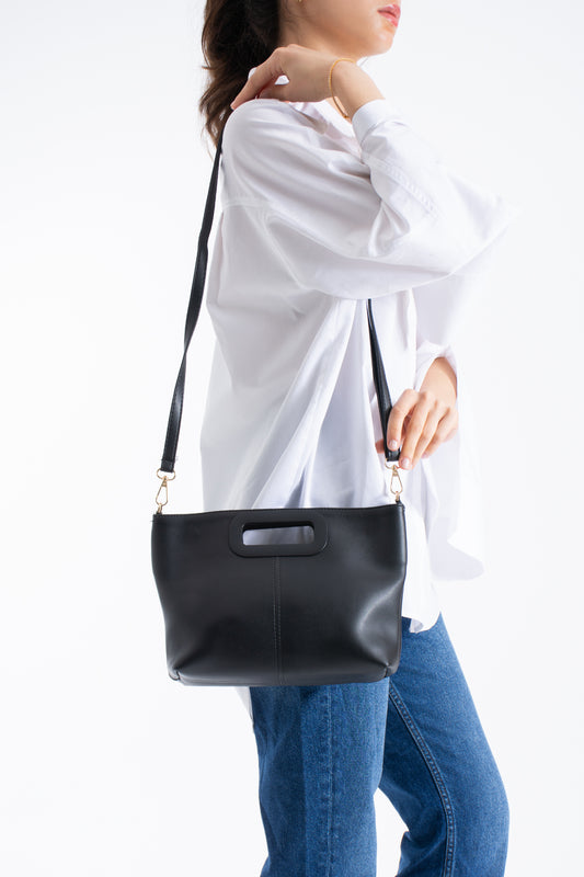 Crossbody Bag With Handle Detail in Black