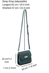 Croc Pu Leather Crossbody Bag - Khaki