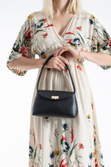 Womens Viscose Floral Print V Neck Short Sleeve Midi Dress