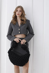 Puffy Quilted Lightweight Large Shoulder Bag - Black
