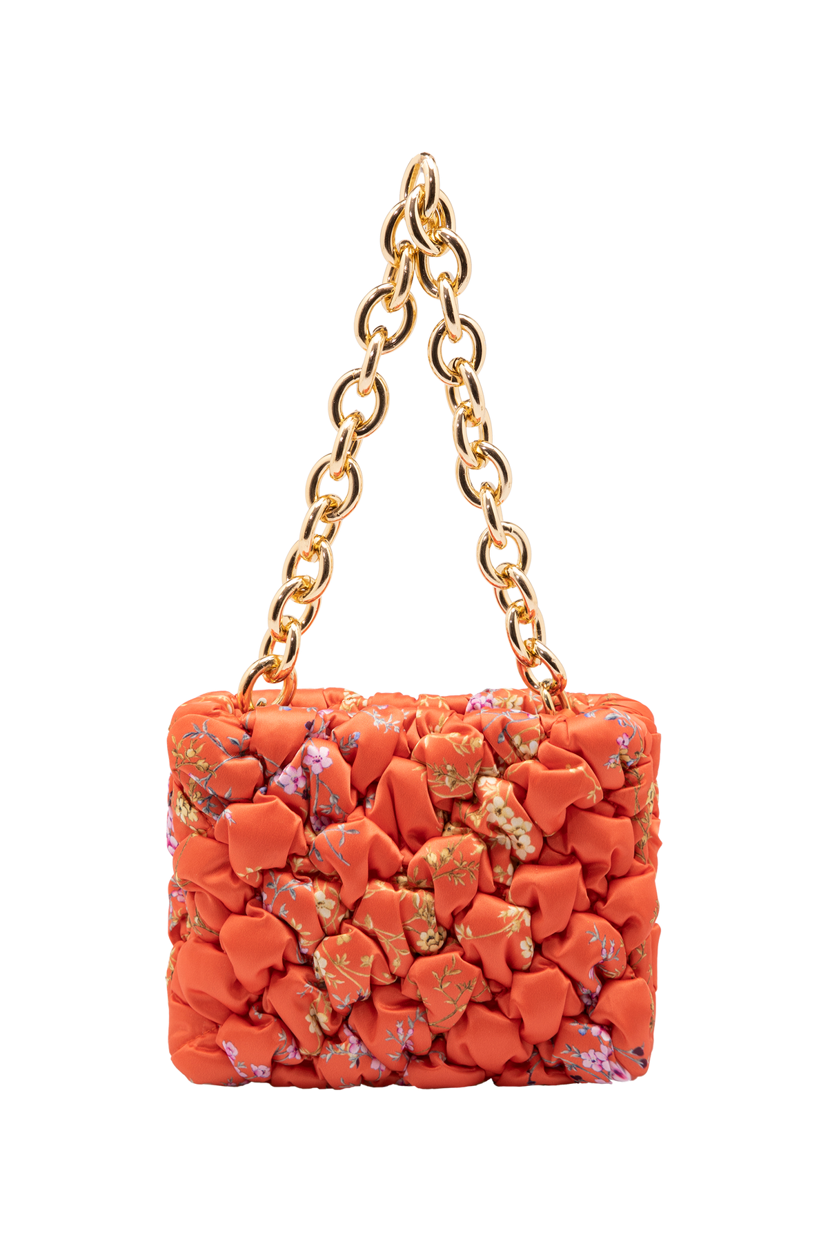 Recycled Quilted Hand Bag - Orange