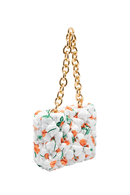 Recycled Quilted Hand Bag - White