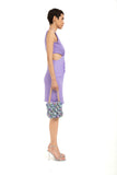 Cut Out Crepe Mini Dress - Lilac
