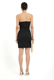 Pleat Detail Mini Dress - Black