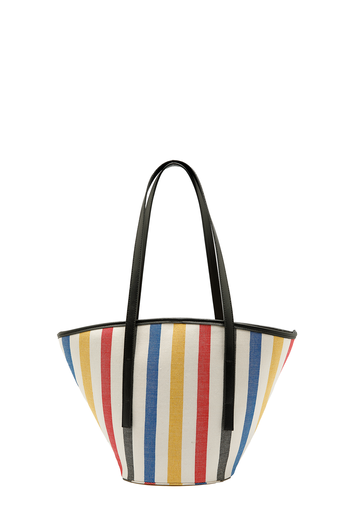 Striped Canvas Tote Bag - Multi-Coloured