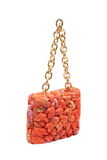 Recycled Quilted Hand Bag - Orange