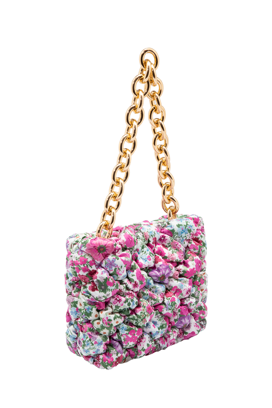 Recycled Quilted Hand Bag - Lilac