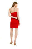 Pleat Detail Mini Dress - Red