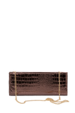 Textured Vegan Leather Clutch Bag - Bronze