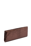 Textured Vegan Leather Clutch Bag - Bronze