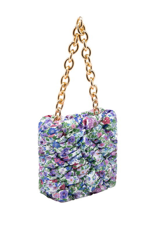 Recycled Quilted Hand Bag - Purple