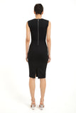 Sweetheart Neck Line Ponte Dress - Black