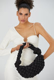 Quilted Nylon Shoulder Bag - Black