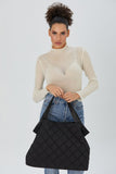 Quilted Nylon Weekend Bag - Black