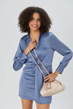 Satin Pouch Crossbody Bag - Champagne