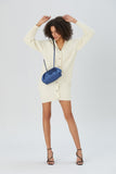 Satin Pouch Crossbody Bag - Blue