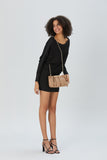 Pleated Vegan Leather Clutch Bag - Nude