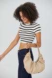 Vegan Leather Shoulder Bag - Nude