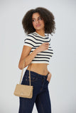 Quilted Plant Based Crossbody Bag - Nude