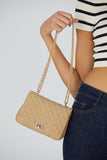 Quilted Plant Based Crossbody Bag - Nude