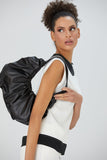Vegan Leather Shoulder Bag - Black