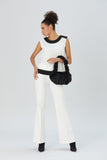 Velvet Croissant Hand Bag - Black