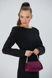 Recycled Satin Evening Bag - Burgundy