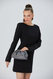 Shimmery Pouch Crossbody Bag - Silver