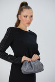 Shimmery Pouch Crossbody Bag - Silver