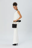 Quilted Satin Handbag - Black
