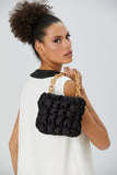 Quilted Satin Handbag - Black