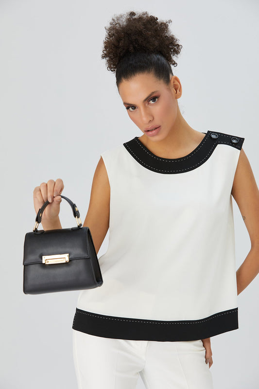 Top Handle Mini Crossbody Bag - Black