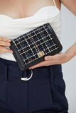 Tweed Crossbody Bag - Black