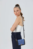 Tweed Crossbody Bag - Blue