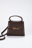 Top Handle Mini Crossbody Bag - Brown