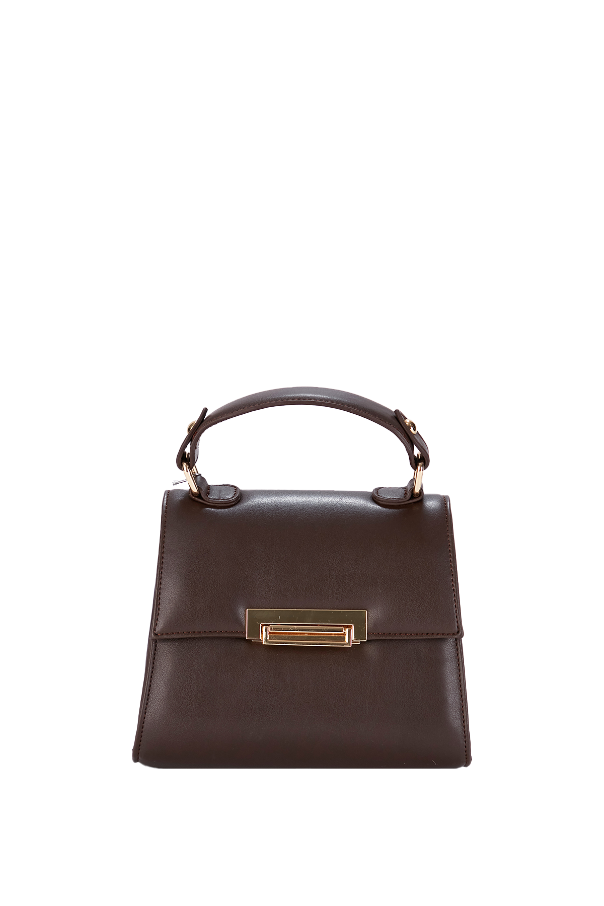 Top Handle Mini Crossbody Bag - Brown