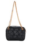 Quilted Pattern Vegan Leather Camera Bag - Black