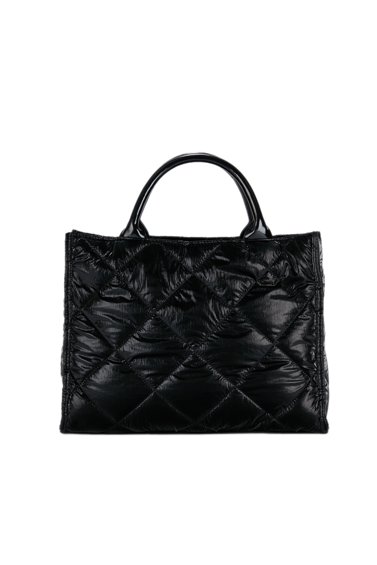 Quilted Nylon Tote Bag - Black