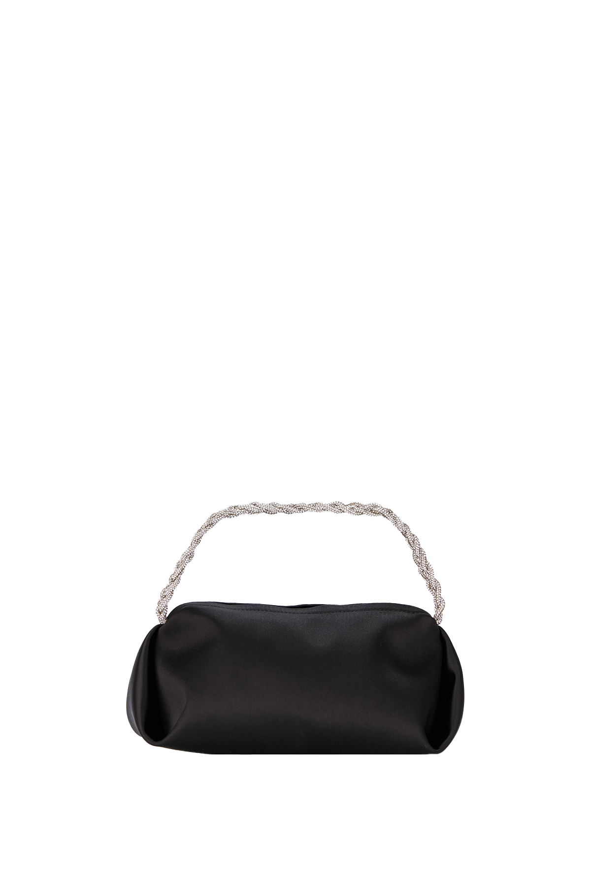 Recycled Satin Evening Bag - Black