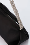 Recycled Satin Evening Bag - Black