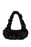 Velvet Croissant Hand Bag - Black