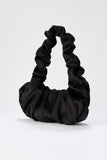 Velvet Croissant Hand Bag - Black