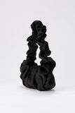 Velvet Croissant Hand Bag - Black