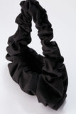 Velvet Croissant Hand Bag - Black