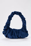 Velvet Croissant Hand Bag - Navy Blue