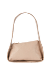 Asymmetric Croc Baguette Bag - Beige