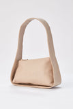 Asymmetric Croc Baguette Bag - Beige