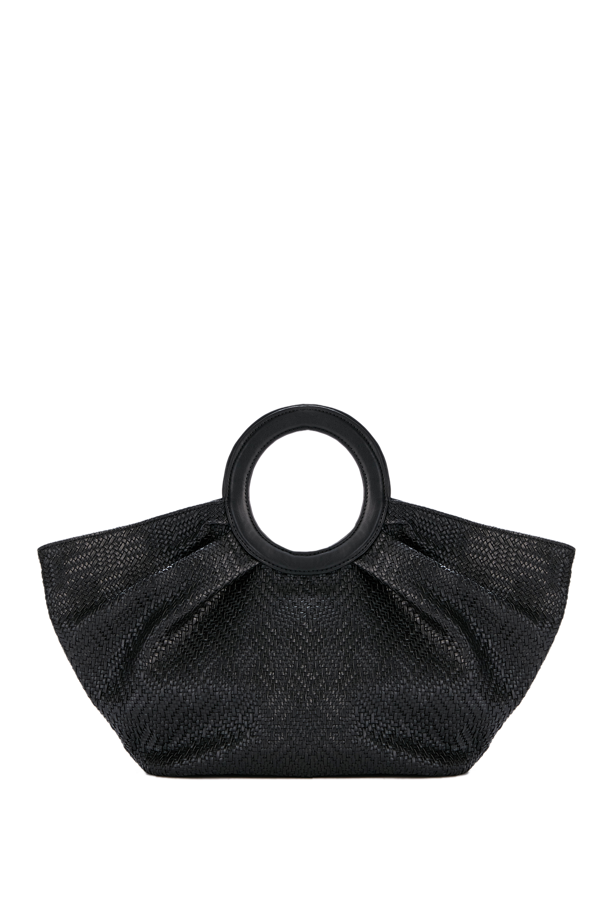 Top Handle Fan Tote Bag - Black