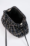 Tweed Pouch Crossbody Bag - Black