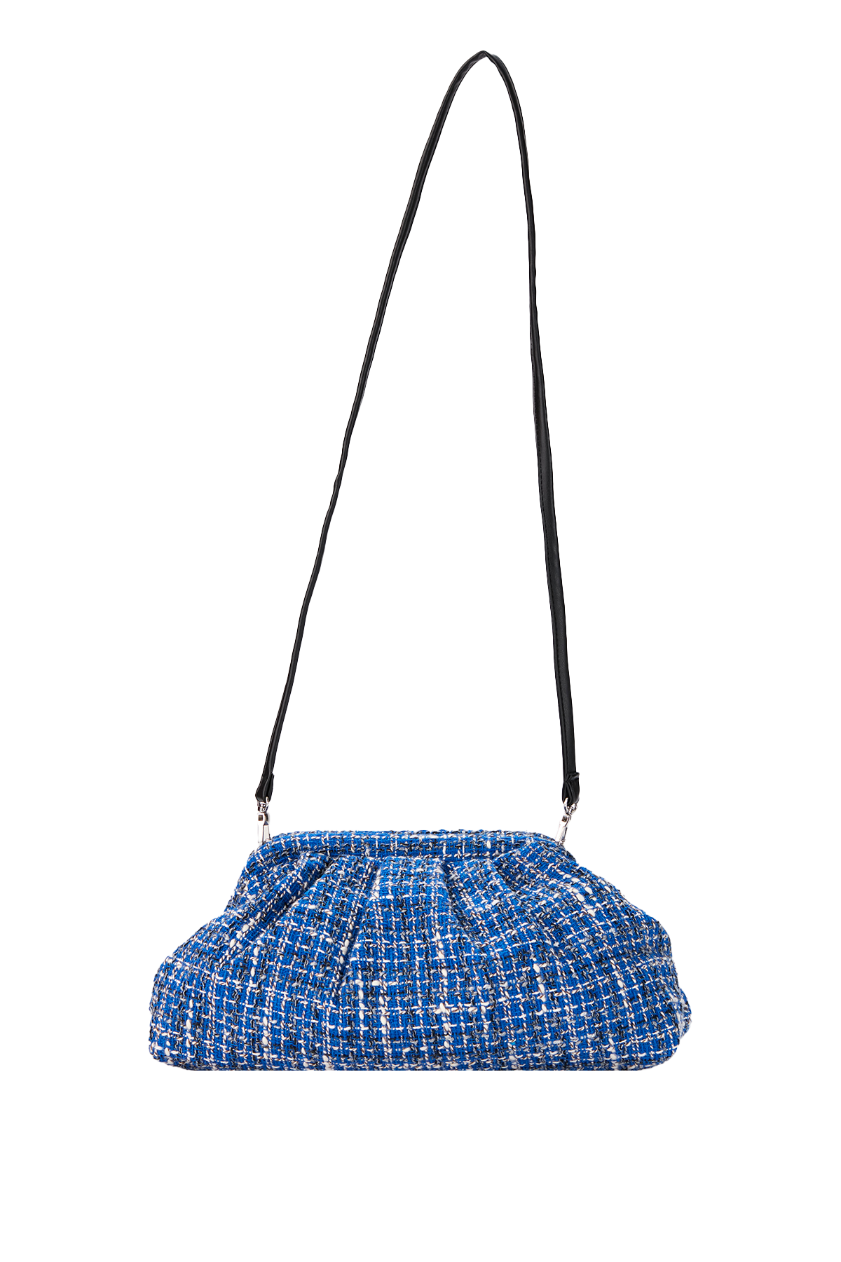 Tweed Pouch Crossbody Bag - Blue